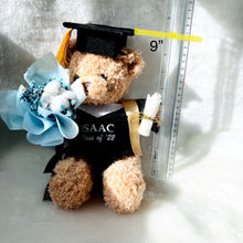 Load image into Gallery viewer, Graduation Bear 9&quot; | Blue | MINI Dried BOUQUET
