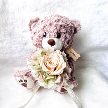 Load image into Gallery viewer, CUDDLY Bear 9.5&quot; | Peach | Preserved ROSE BOUQUET
