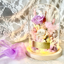 Load image into Gallery viewer, Forever Bloom | Large Glass Dome With Lights | Keepsake
