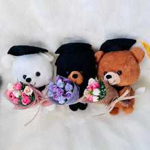 Load image into Gallery viewer, Graduation Bear | Black | MINI SILK FLOWERS
