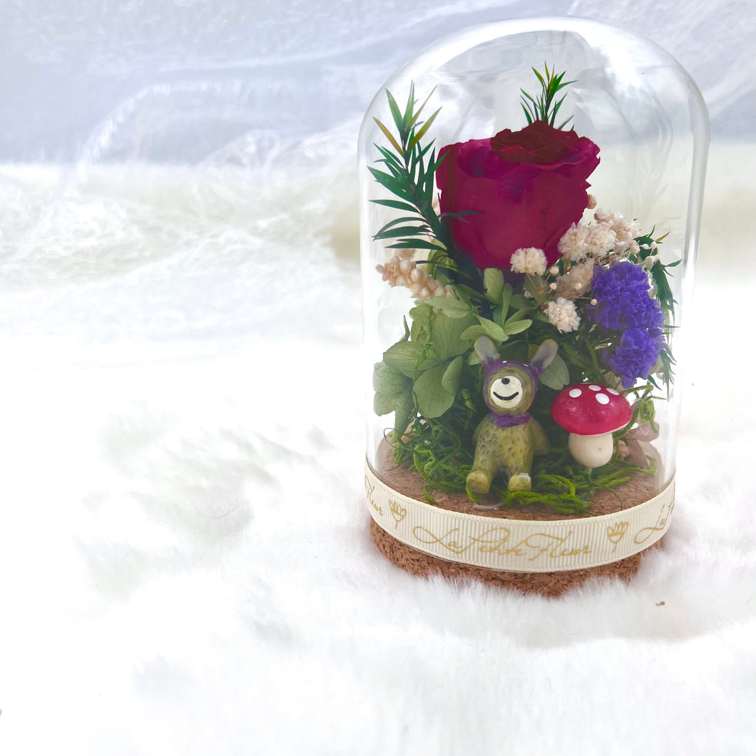 Petite Love | Little glass dome of everlasting flowers | 100% Natural