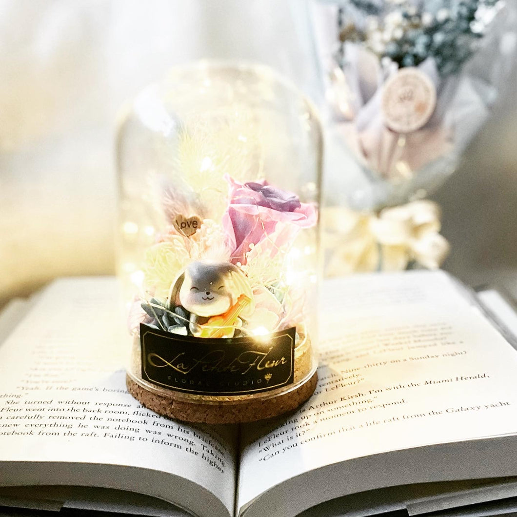 Petite Bunny | Little Glass Dome with light
